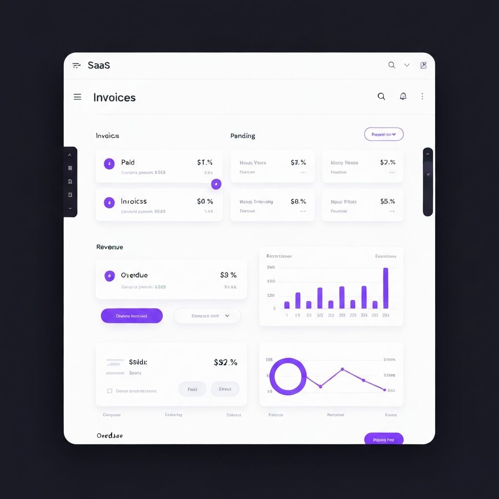 Dashboard preview showing invoice management interface