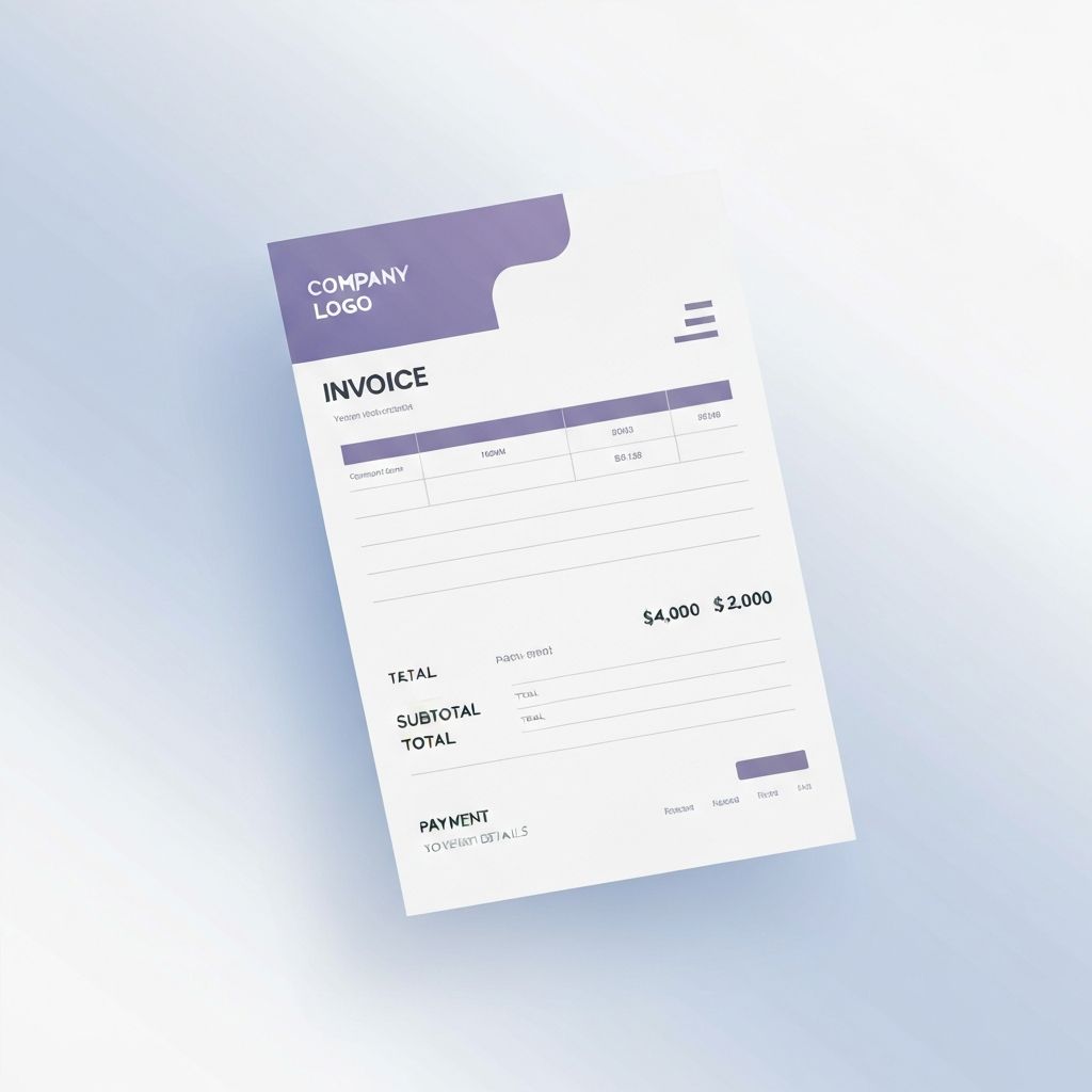 Invoice preview showing a professional invoice template